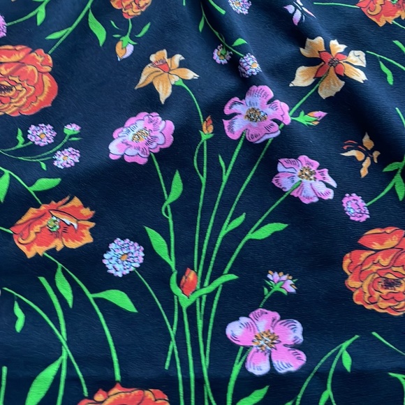 Vintage 80s Floral retro Flowy Babydoll Blouse - Picture 8 of 13